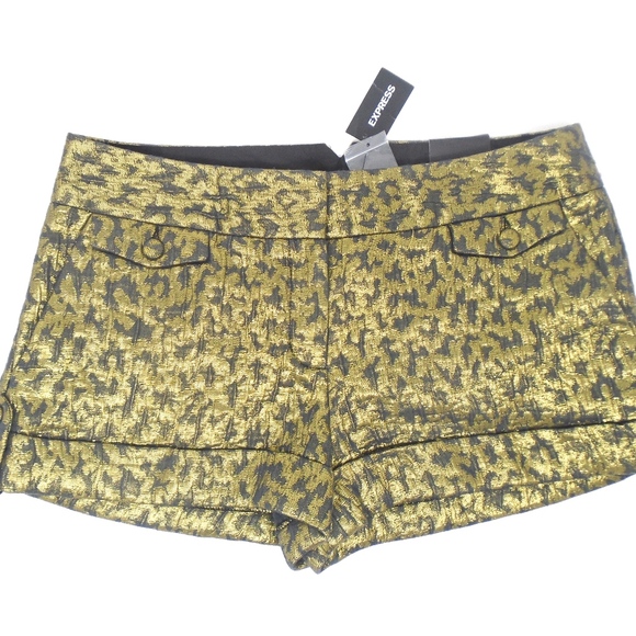 Express Pants - EXPRESS METALLIC LEOPARD CUFF EXPRESS SHORTS 6